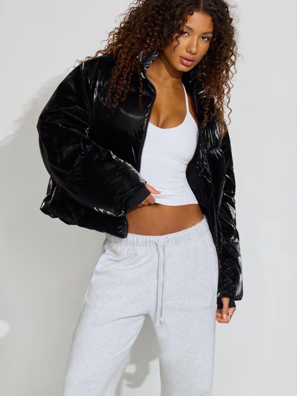 Garage Black Shiny Super Puff jacket - NWOT